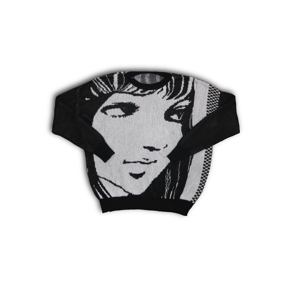 Black & White Medium Vintage Knit Sweater